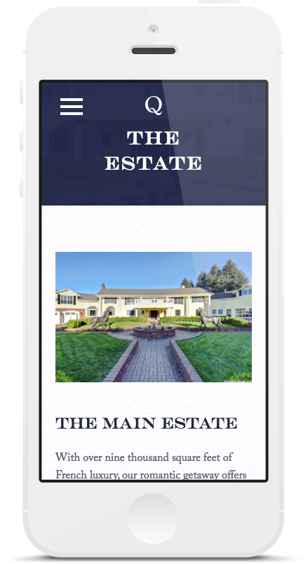One of our winery website designs on an iPhone device