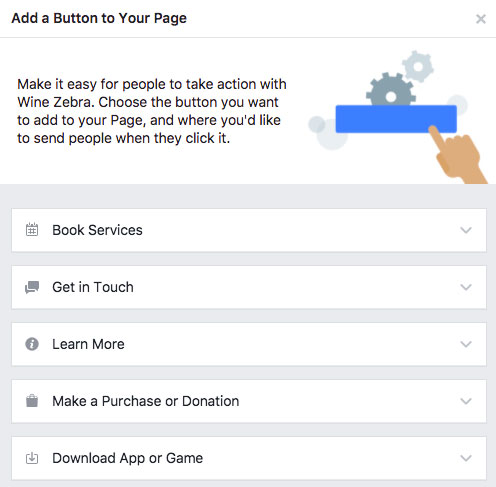 Facebook's "Add Button" menu