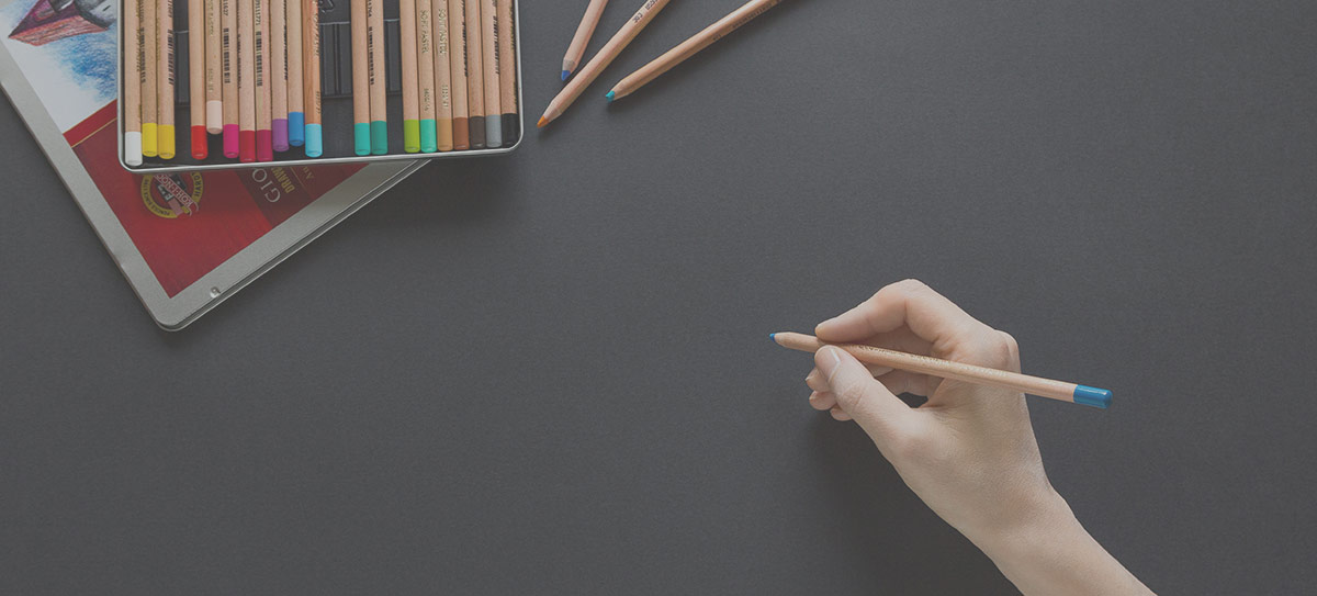 Hand and coloring pencils, surely ready to start coloring a new responsive winery website ;)