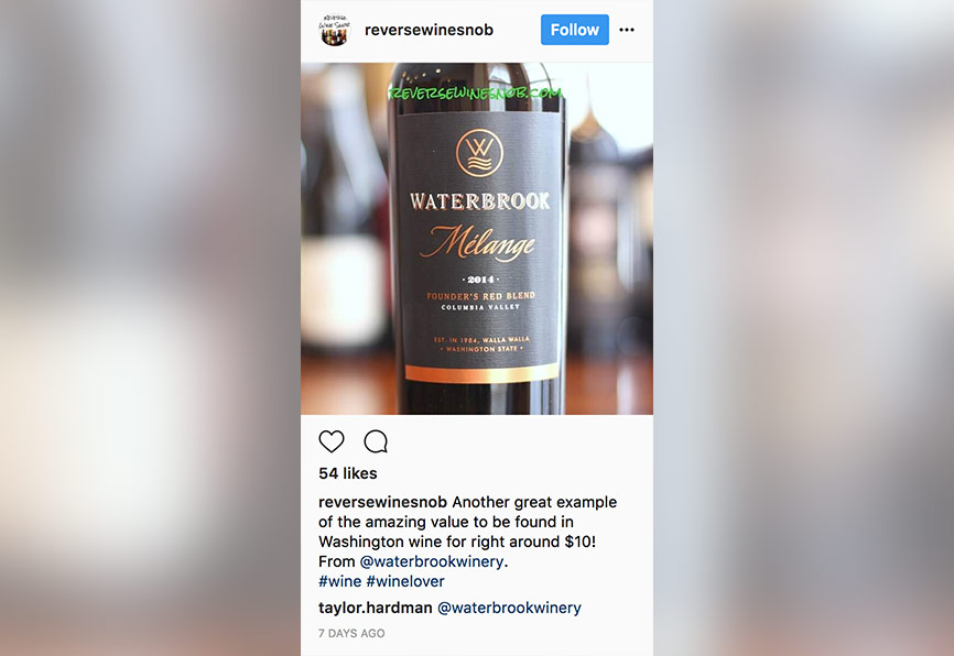 An influencer on Instagram in the wine niche