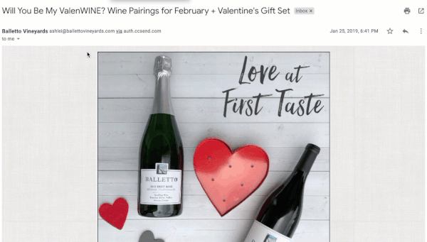 Animated GIF of a bad winery email