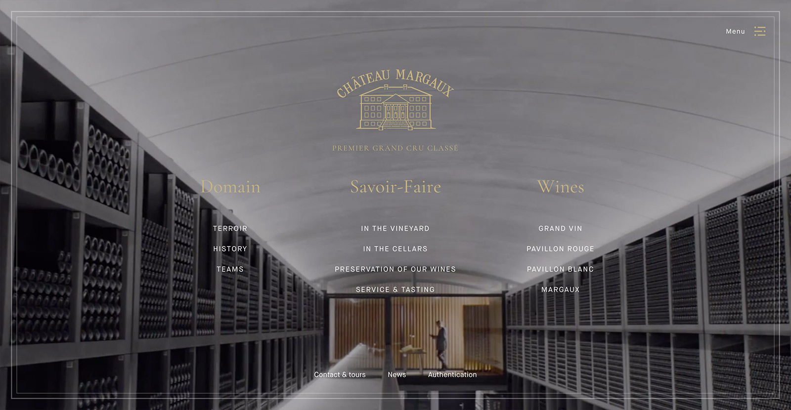 The website for Château Margaux