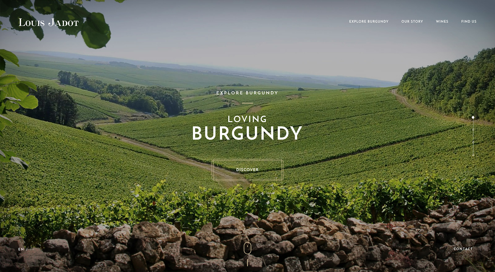 Louis Jadot's landing page