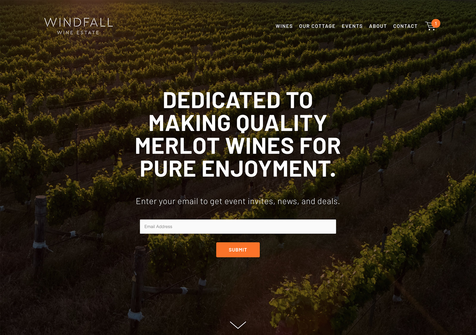 Windfall Wine Estate's Website